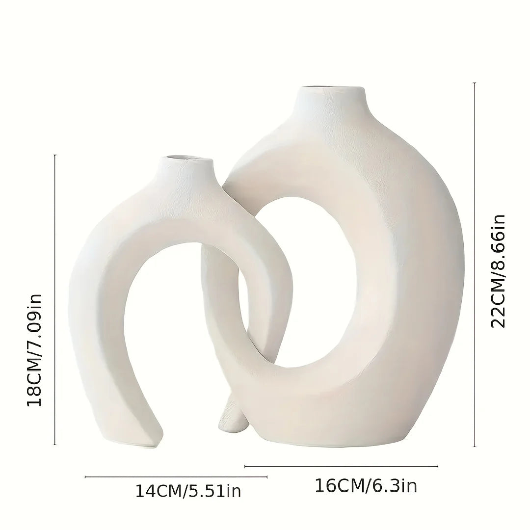 Nuvéa – Zestaw 2 Nowoczesnych Wazonów Ceramicznych w Stylu Nordic
