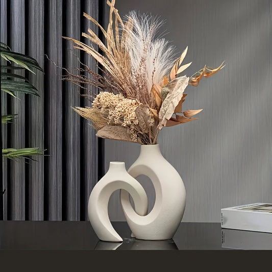 Nuvéa – Zestaw 2 Nowoczesnych Wazonów Ceramicznych w Stylu Nordic