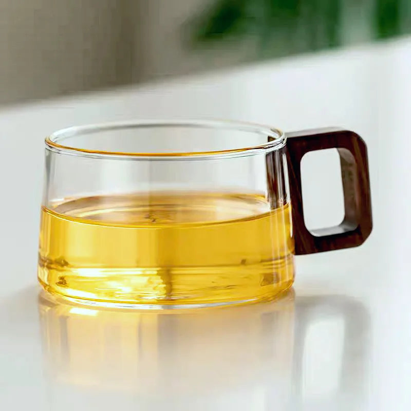 Vérro – Szklanka do Kawy 200 ml z Podstawką i Łyżeczką Drewnianą